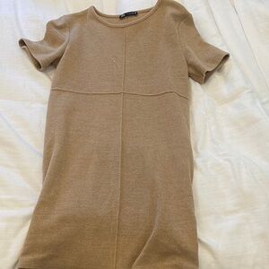 Zara Tan Short Sleeve Dress